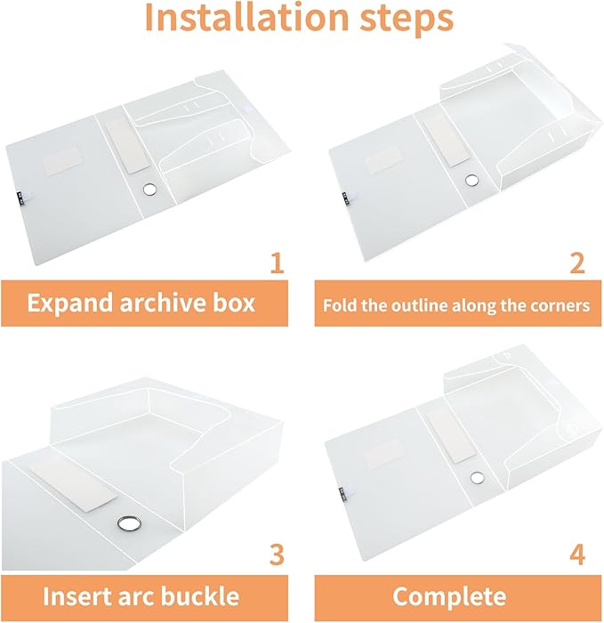 HUA JIE A4 Storage File Boxes Plastic Archives Cases - Image 4