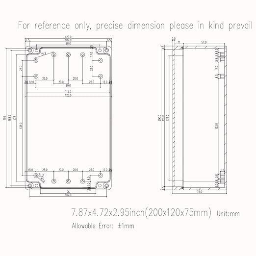Junction Box, Zulkit Project Box IP65 Waterproof Outdoor Box ABS Plastic - Image 7