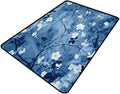 Blue Watercolor Floral Pile Carpet by Snarena