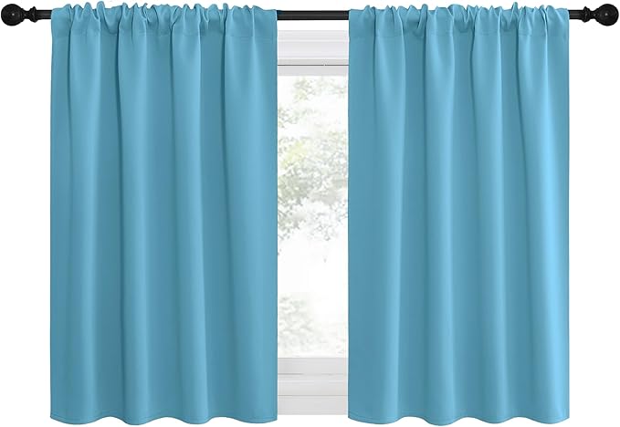 NICETOWN Blackout Curtains for Living Curtains, Teal Blue, 2 Panels, 29 by 30 by NICETOWN