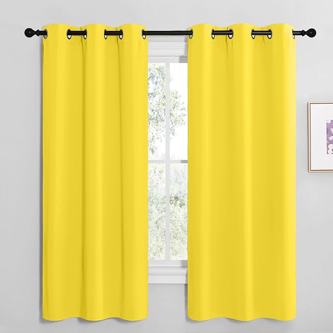 NICETOWN Bright Yellow Room Darkening Curtains by NICETOWN