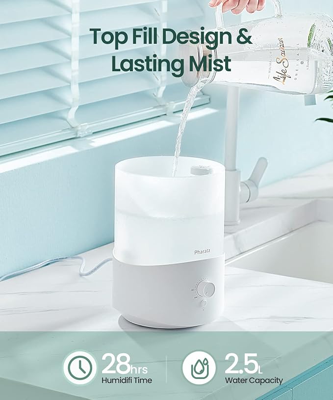 Humidifiers for Bedroom Large Room, 2.5L Cool Mist Humidifier - Image 2