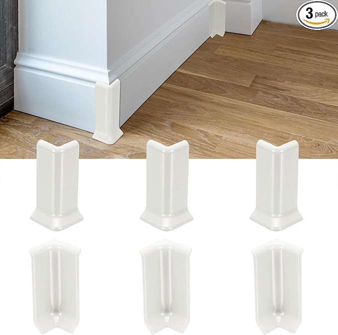 uxcell Self Adhesive Baseboard Corner Blocks, 3.23 Inch Wall Edge Corner by uxcell