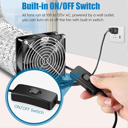 GDSTIME AXIAL Fan 12038, 110V 120V AC 120mm Fan, Ventilation Exhaust Projects - Image 4