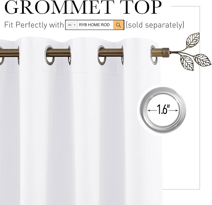 RYB HOME Extra Wide Curtains for Divider Room Separation Soundproof Temporary - Image 2
