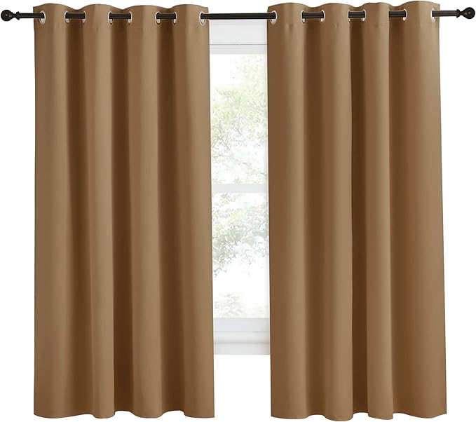 NICETOWN Blackout Curtain 57 inch Length, W55 x L57 Inch, 8 Grommets Top by NICETOWN