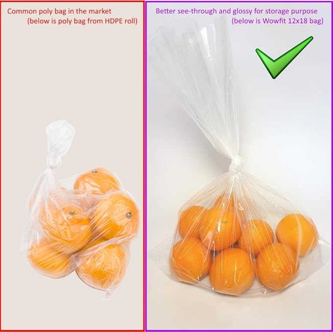 Wowfit 10 CT 30x40 Inch Clear Plastic Flat Poly Bags, 1.6 Mil Food-Grade – Great - Image 5