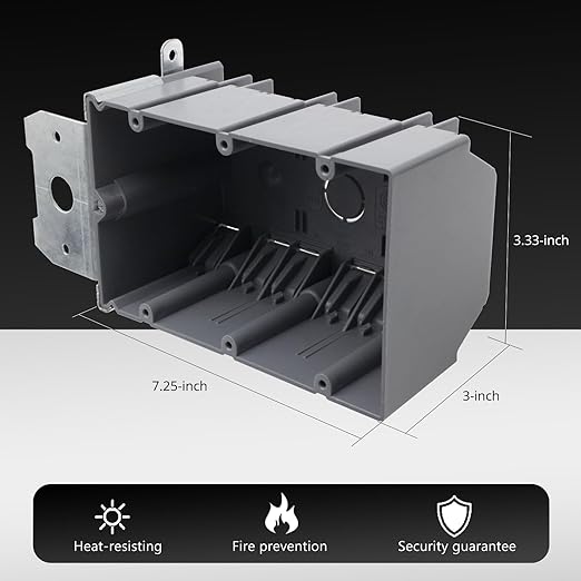 MAKERELE 49 Cubic Inch Adjustable Electrical Outlet Box, 3 Gang Adjustable - Image 3