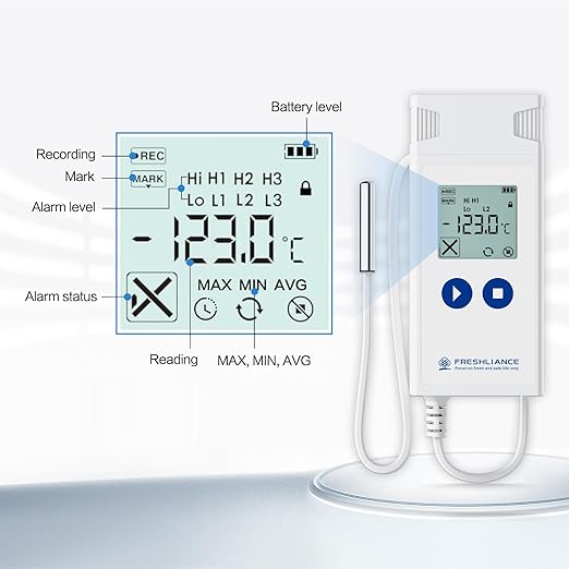Freshliance Ultra Low Temperature Data Logger, Reusable Temperature Recorder - Image 7
