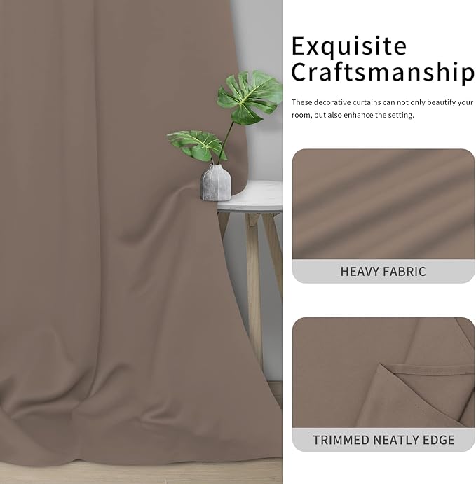 Easy-Going Blackout Curtains for Bedroom, Solid Thermal Insulated Grommet and - Image 5