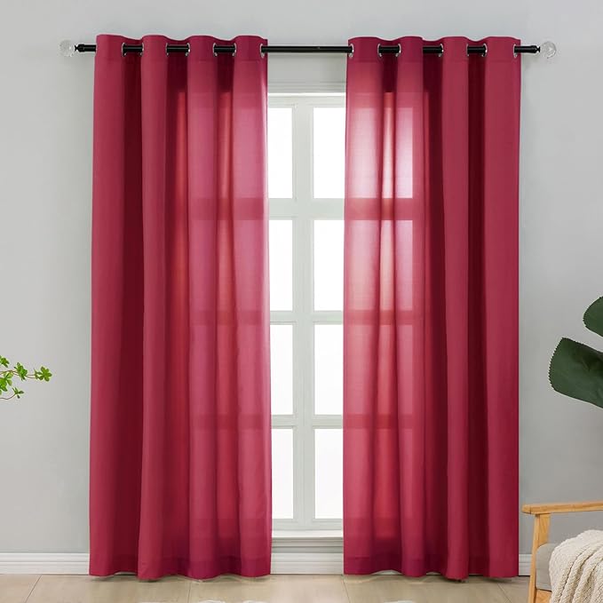 L.Z.E Non-See-Through Privacy Curtains 84 Inches Long 2 Panels Set, Light by LZE