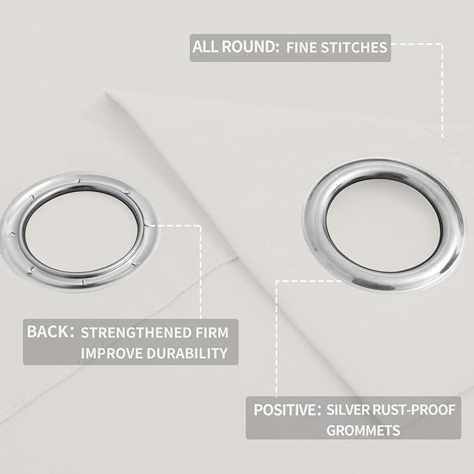 Easy-Going Curtains for Bedroom, Solid Thermal Insulated Grommet and Noise - Image 4