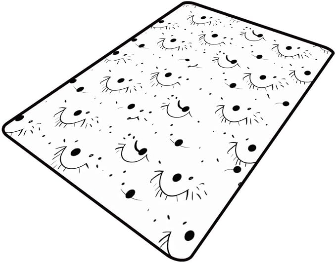 Rug Cartoon Black Eyelashes by Snarena