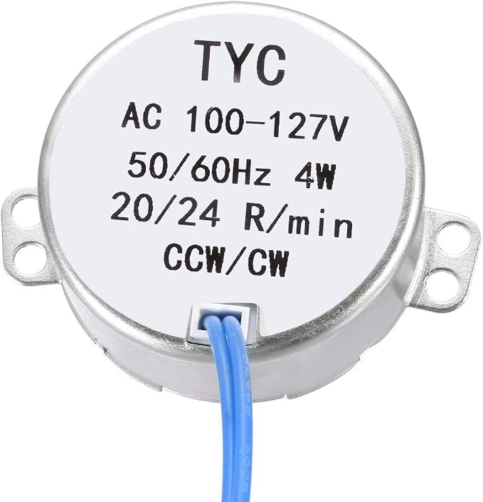 uxcell Synchronous Motor AC 100-127V 20-24RMP 50-60Hz 4W Double Flat Shaft - Image 2