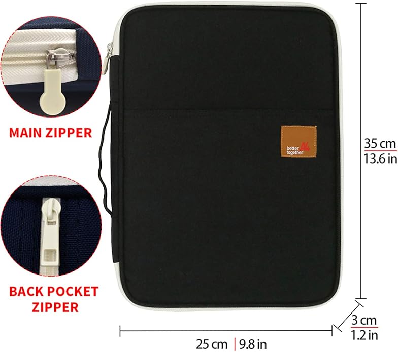 Document A4 Bag Case Waterproof Organizer Portfolio Office Travel Zipper - Image 2