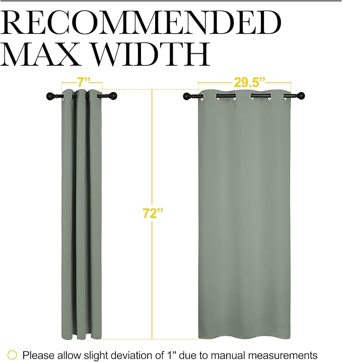 NICETOWN Bedroom Curtain Panels Blackout Draperies, Thermal Insulated Solid - Image 7
