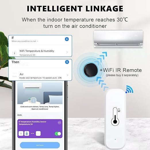 WiFi & Bluetooth Temperature and Humidity Sensor, No Hub Required, Compatible - Image 4