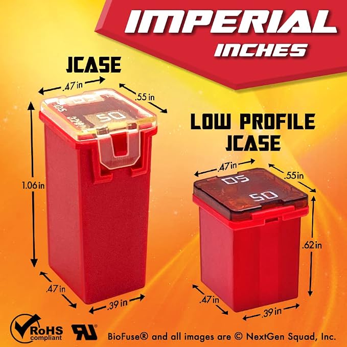 50A JCASE 12-Piece Cartridge Fuse Set. Fits Most: Nissan, and Ford - Image 5