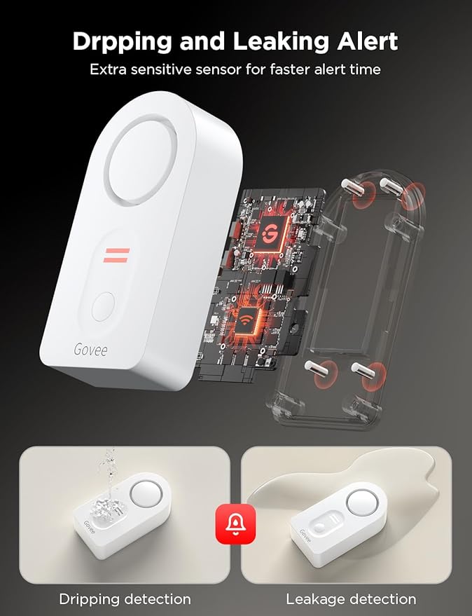 Govee WiFi Water Sensor 2 Pack, Smart Water Leak Detector, 100dB Adjustable - Image 5