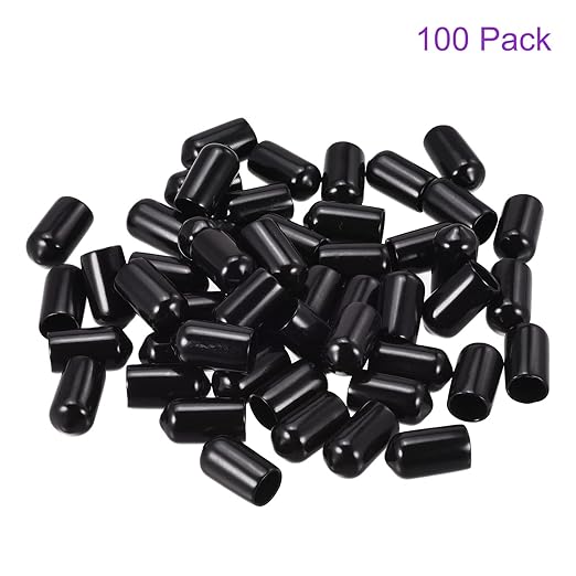 DMiotech 100 Pack 8.5mm ID Black Screw Thread Protectors Rubber End Caps Bolt - Image 6