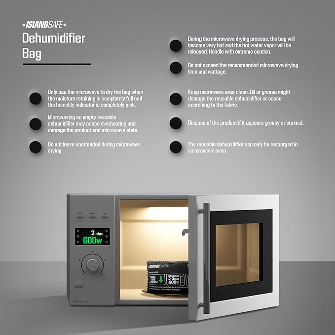 Rechargeable Safe Dehumidifier Bag 400g, Microwave Fast Reactivated Desiccant - Image 4
