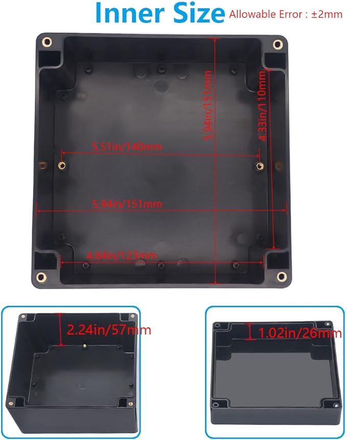 Outdoor Waterproof Junction Box IP67 Project Box ABS Black Electrical Boxes - Image 5