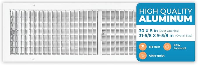 Aluminum 30 x 8 Inch Air Vent Covers Wall AC Grille – Premium Register Vent by Air360