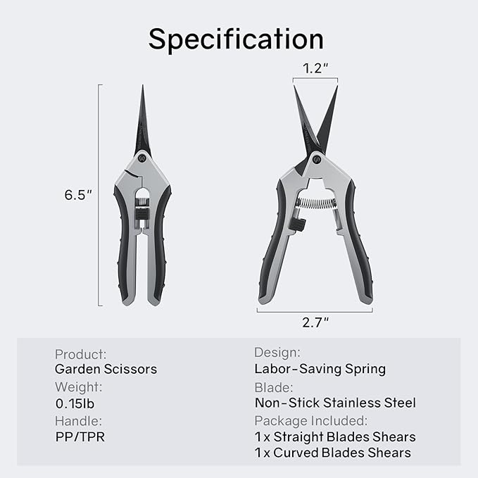 6.5" Ultra Sharp Pruning Shears, Ergonomic Grip, Rust Resistant, Safety Lock - Image 8