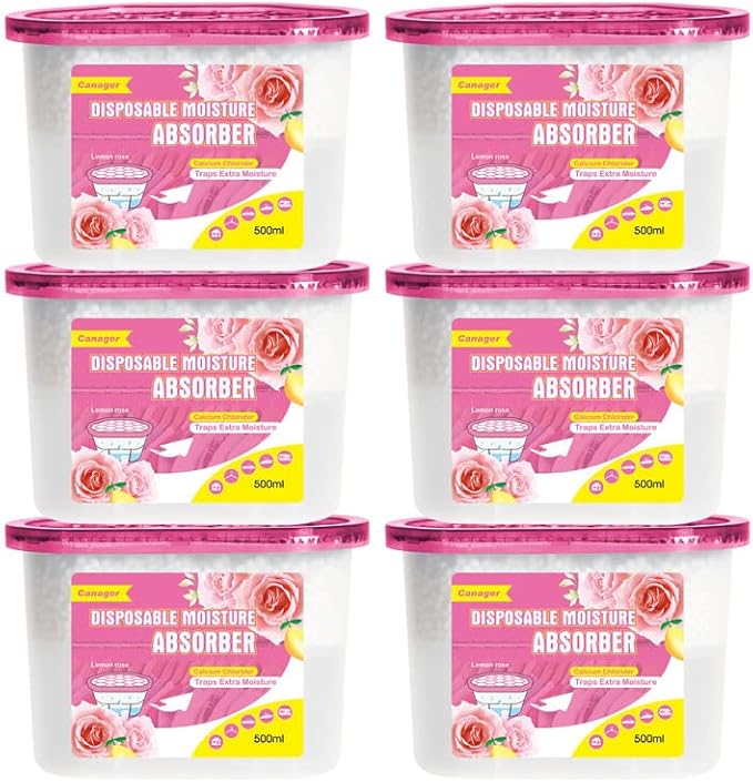 CANAGER Moisture Absorber Box, Lemon Rose-6 packs, Dehumidifier by CANAGER