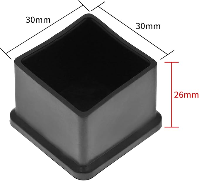 20Pcs Square Furniture Leg Caps 1-3/16" x 1-3/16", Anti-Slip PVC Chair Leg Caps - Image 2