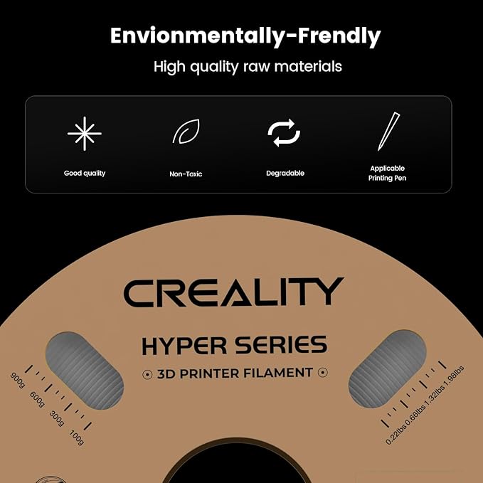 Creality Hyper 3D Printer PLA Gray Filament High Speed Printing 1.75mm 2.2lbs - Image 5