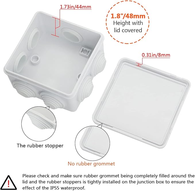 LeMotech ABS Plastic Dustproof Water Resistant IP55 Junction Box Universal - Image 4