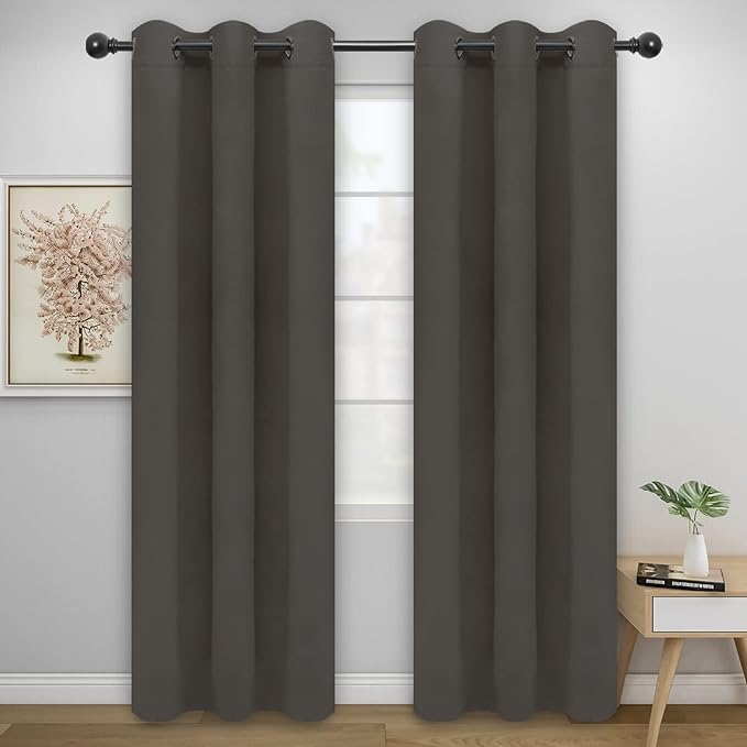 Easy-Going Blackout Curtains for Bedroom, Solid Thermal Insulated Grommet and by Easy-Going