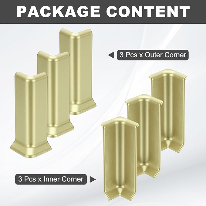 uxcell Self Adhesive Baseboard Corner Blocks, 4.07 Inch Wall Edge Corner - Image 3