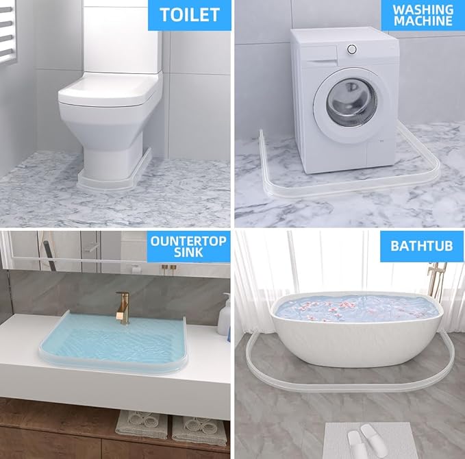 Duzzy 98 Inch Shower Threshold Water Dam, Shower Water Guard to Keep Water in - Image 4