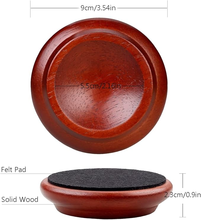 4 Pcs Solid Wood Upright Piano Caster Cups, Furniture Caster Cups, HilerPunk - Image 2
