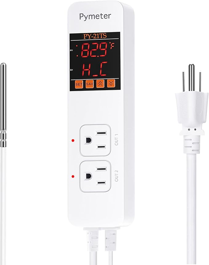 Attic Fan Thermostat Controller Temperature Switch Plug Outlet by Pymeter