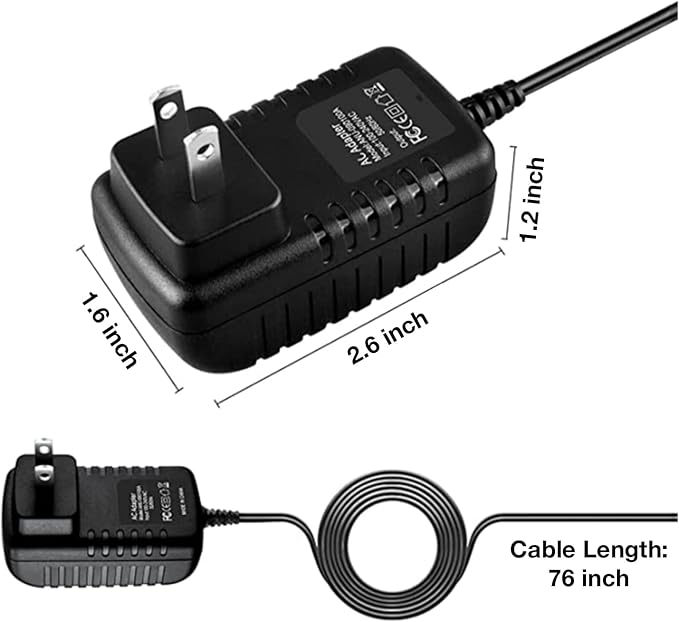 AC-DC Adapter Replacement for Dickson:R157 12V Temp/Humidity Data Logger Flat - Image 3