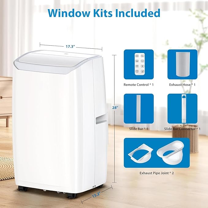 14000Btu Portable Air Conditioner Cools up to 750 Sq.Ft, 3-in-1 Quiet Portable - Image 7