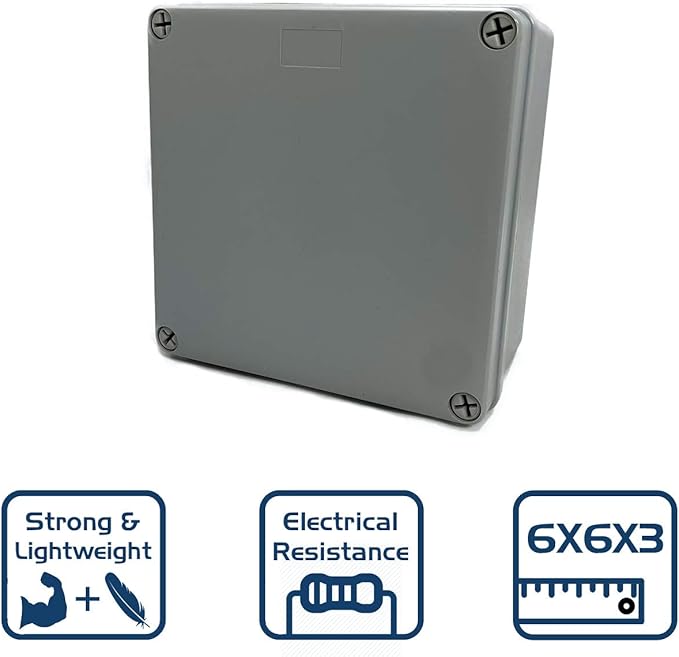 Co. 6" x 6" x 3" Weather & Dust Proof PS Plastic Junction Conduit Box Enclosure - Image 7