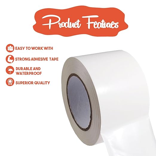 White Vapor Barrier Tape, 3 Inch x 180 Feet Moisture Barrier Seal Tape - Image 3