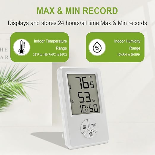 Urageuxy Digital Hygrometer Indoor Thermometer Humidity Meter - Image 4