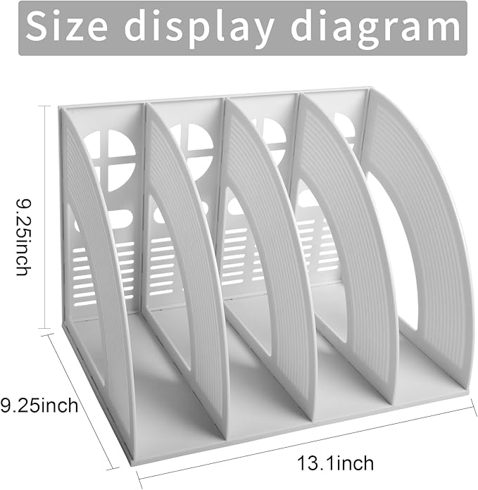 Marte Vanci Magazine File Holder Desktop Book Organizer Plastic Storage Sturdy - Image 2
