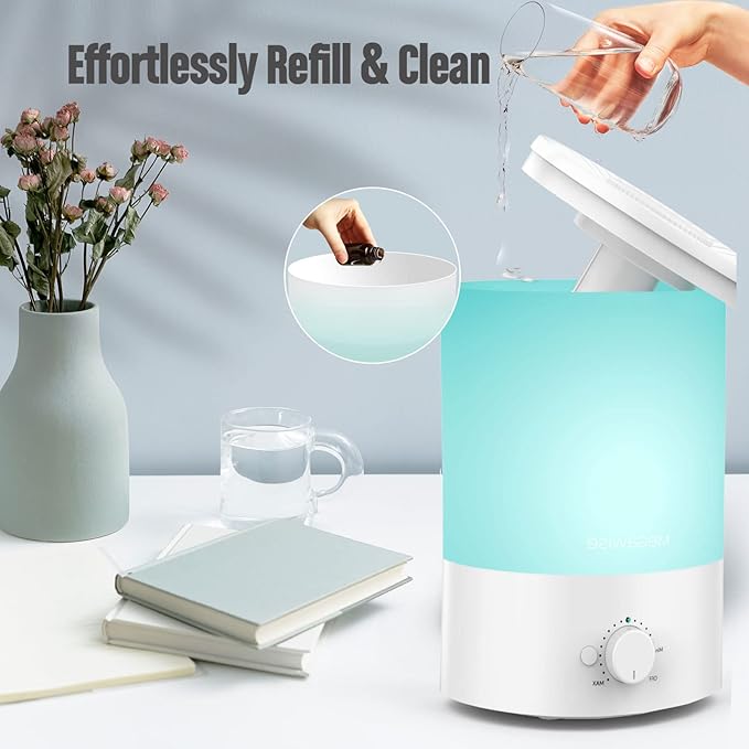 MEGAWISE 3.5L Ultrasonic Cool Mist Humidifier – Top-Fill, Essential Oil Diffuser - Image 7