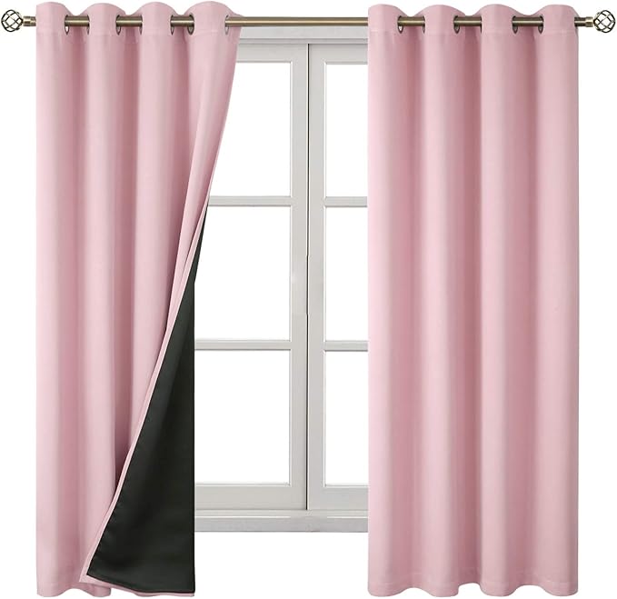 BGment Baby Pink 100% Blackout Curtains - Image 8