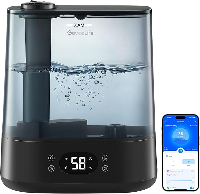 GoveeLife Smart Humidifiers for Bedroom, 6L Cool Mist Top Fill for Large Room by GoveeLife