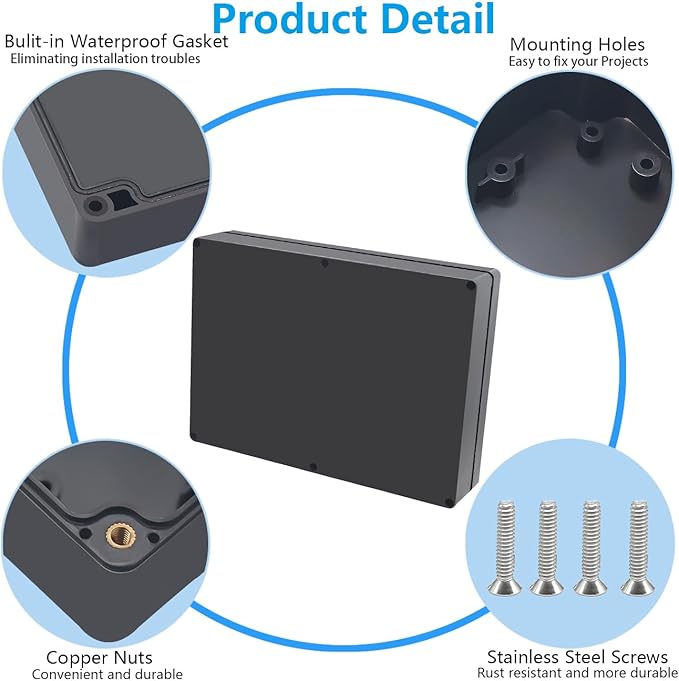 Project Box ABS Black Electrical Boxes IP67 Outdoor Waterproof Box Electronic - Image 6