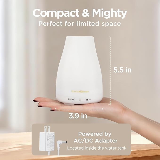 InnoGear Essential Oil Diffuser, 2 Pack Ultrasonic Diffusers - Image 2