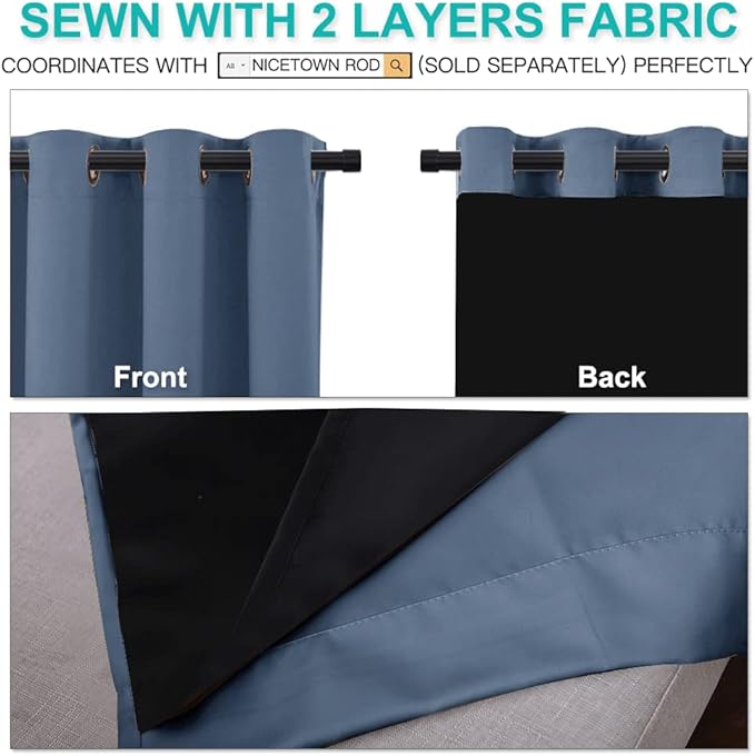 NICETOWN 100% Blackout Curtains - Image 4