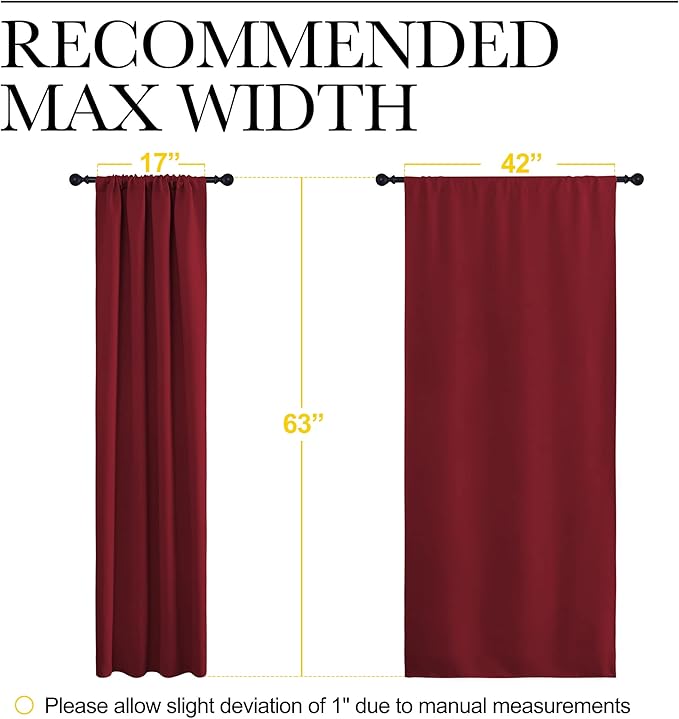 NICETOWN Christmas Burgundy Blackout Curtains and Drapes - Image 8